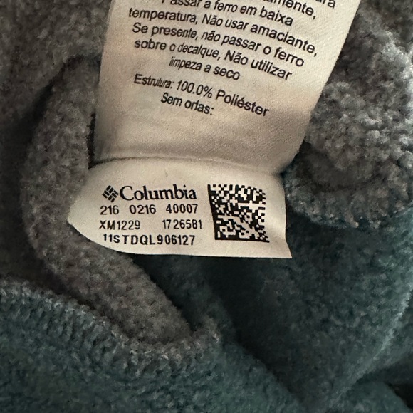 Columbia Heathered Blue Gray Fleece Like Pullover Shirt/Jacket. - Picture 6 of 7